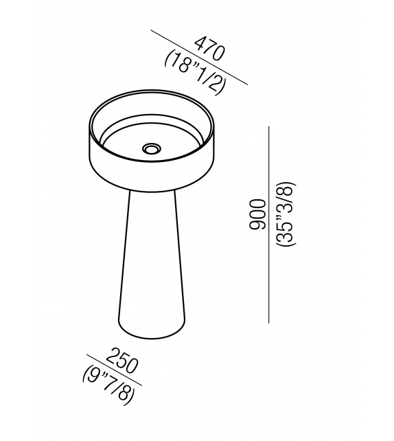 Bjhon 1 Outdoor Agape Lavabo a Colonna