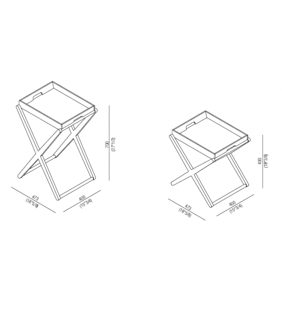 X Agape Table Haute avec Plateau