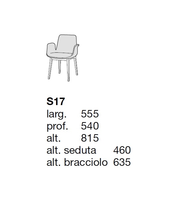 Ventura con braccioli struttura in legno