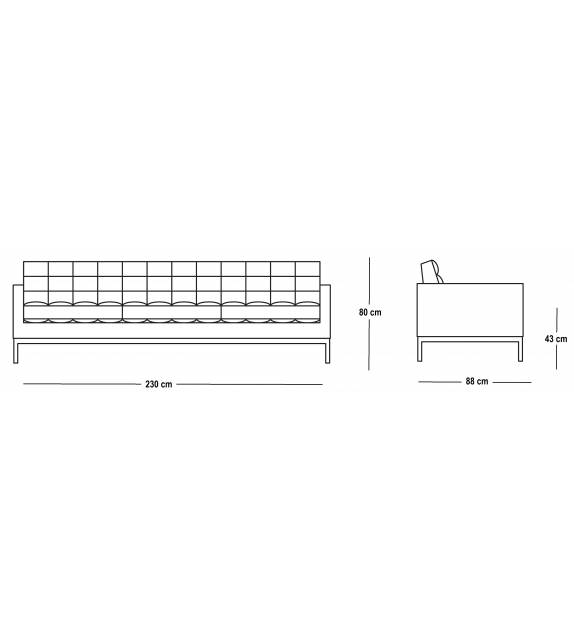 Florence Knoll Canapè 3 Places