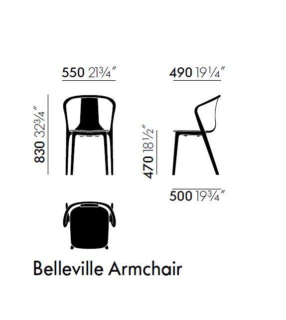 Prêt pour l'expédition - Belleville Armchair Wood Vitra Fauteuil