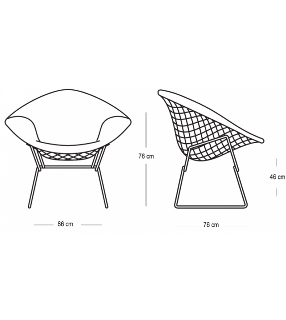 Bertoia poltroncina interamente rivestita