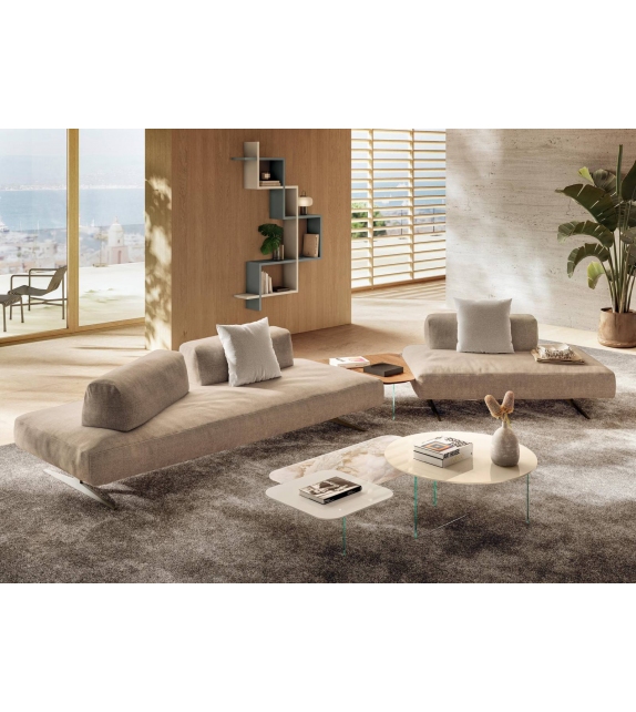 Air Round Lago Couchtisch mit Glasplatte