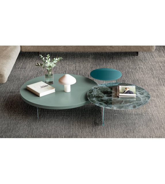 Air Round Lago Coffee Table with Glass Top