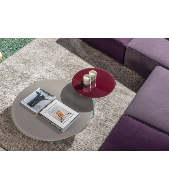 Air Round Lago Table Basse avec Plateau en Verre