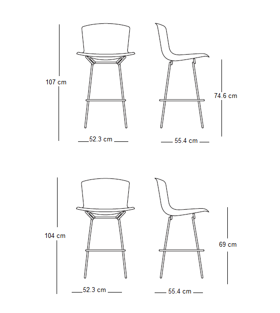 Bertoia Knoll Hocker aus Polypropylen