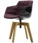 Flow Slim Padded Armchair With 4-Legged Oak MDF Italia