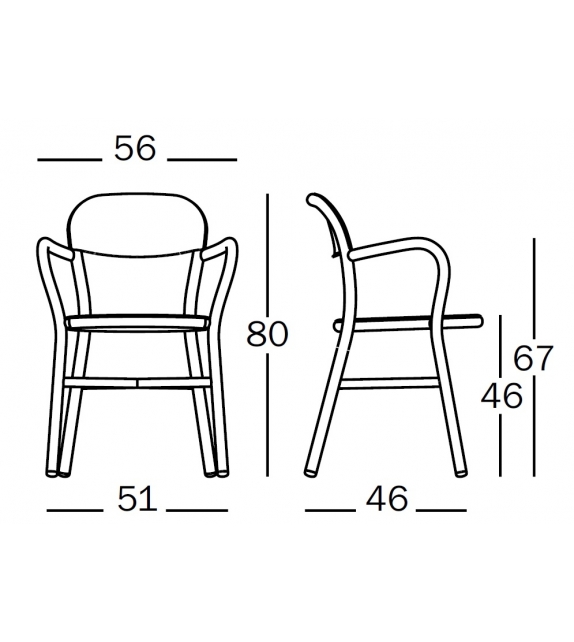 Pipe Wood Magis Chair With Arms