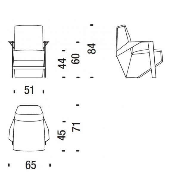 Silver Lake B Small Armchair Moroso