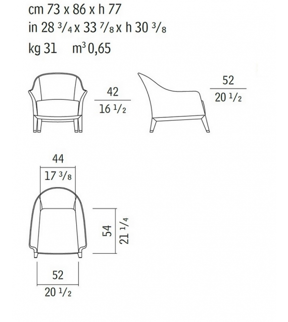 Normal 51050 Armchair Giorgetti