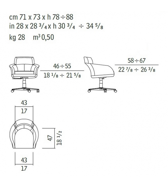 Selectus Fauteuil Tournant Giorgetti 