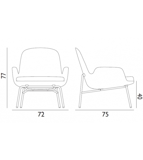 Era Normann Copenhagen Lounge Chair Low With Steel Legs