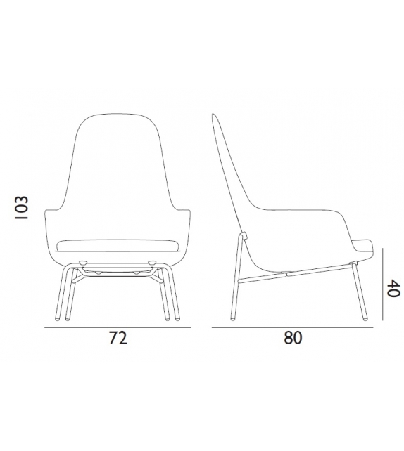 Era Normann Copenhagen Lounge Chair High With Steel Legs