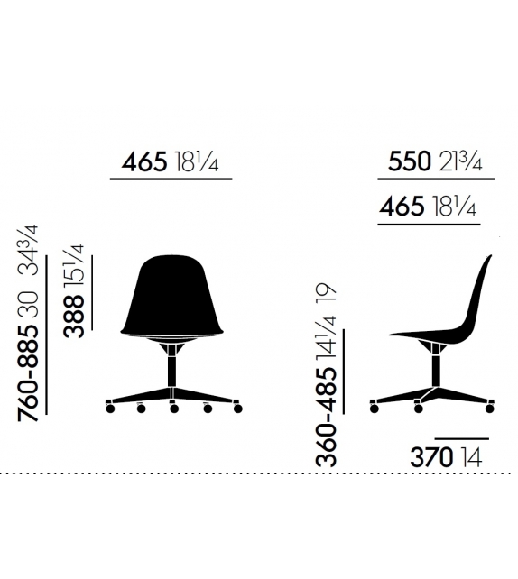 Eames Plastic Side Chair PSCC Chaise Rembourrée Vitra