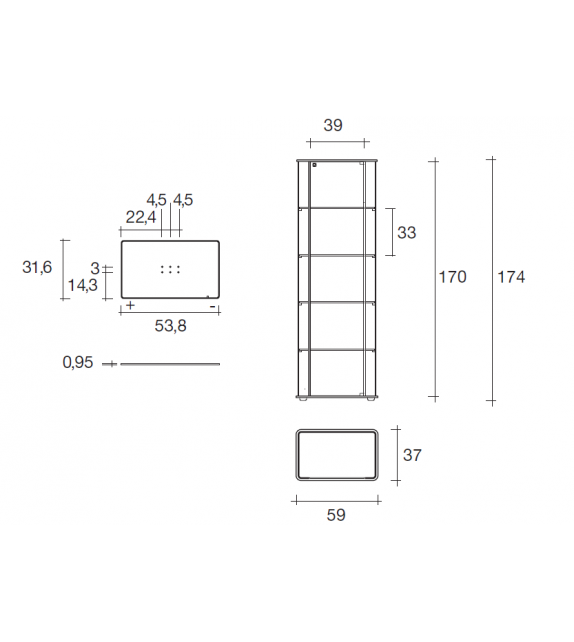 Fiam Milo Day Led Vitrine