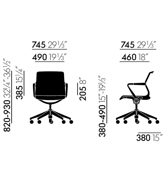 Unix Chair Silla Con Base De Cinco Radios Vitra