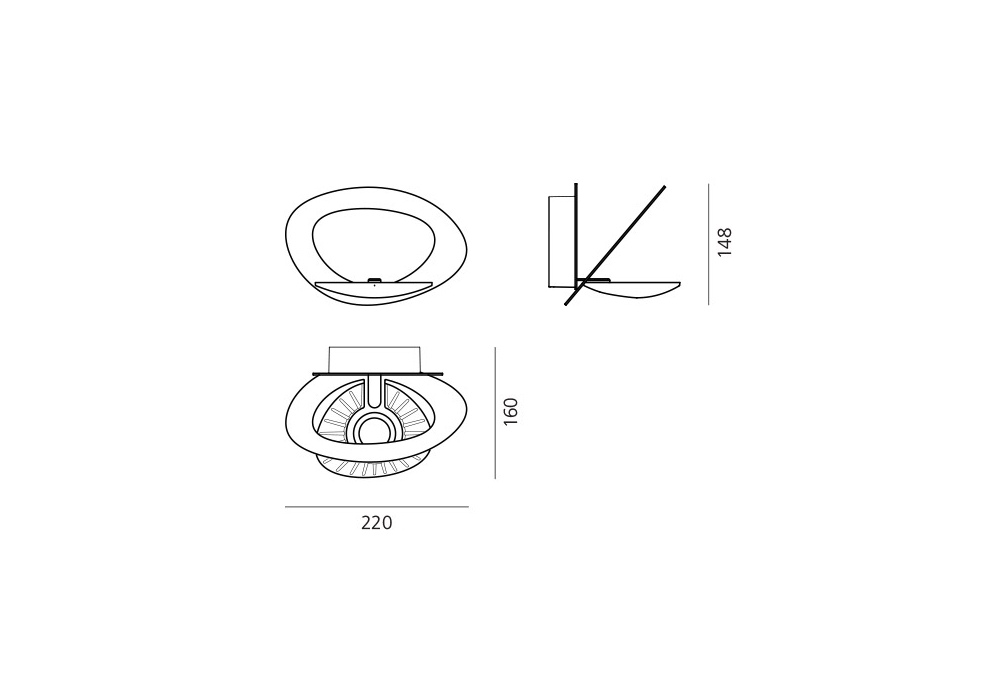 Lampada da Parete Artemide PIRCE MICRO Led in alluminio verniciato