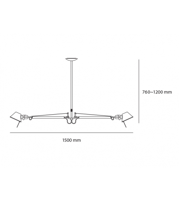 Tolomeo 2 Bracci Artemide Lampada a Sospensione