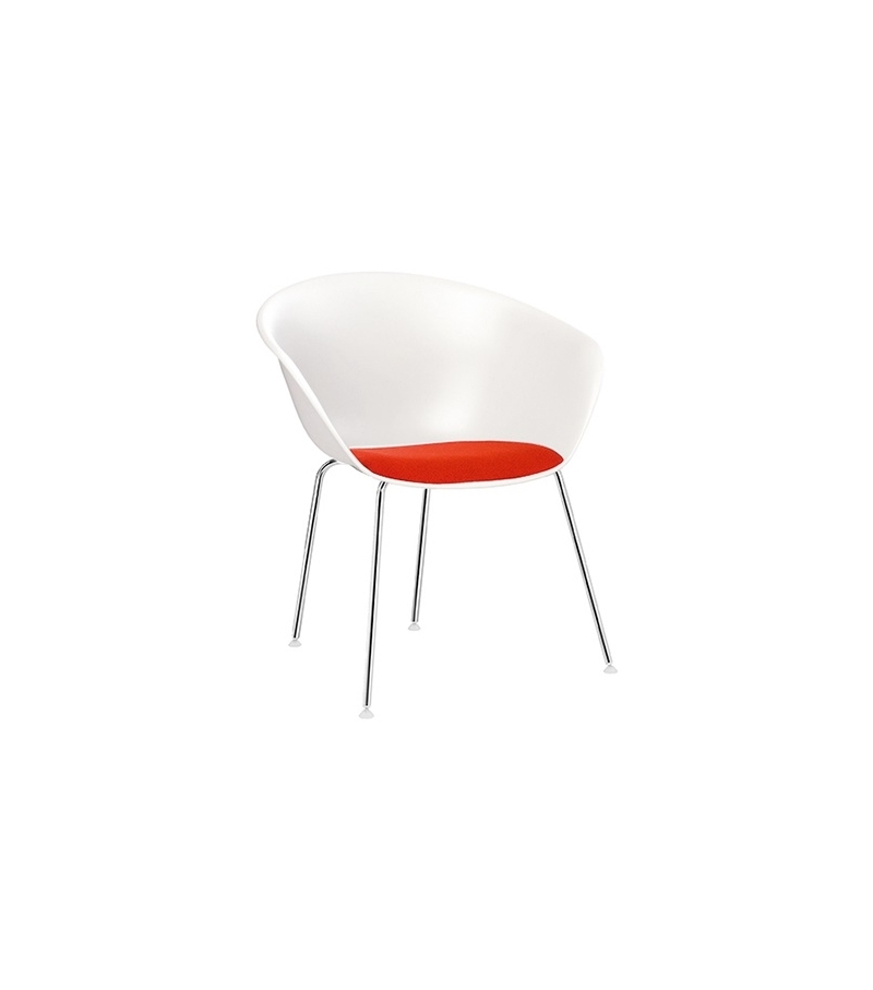 Duna 02 Arper Armchair With Cushion & Steel Legs