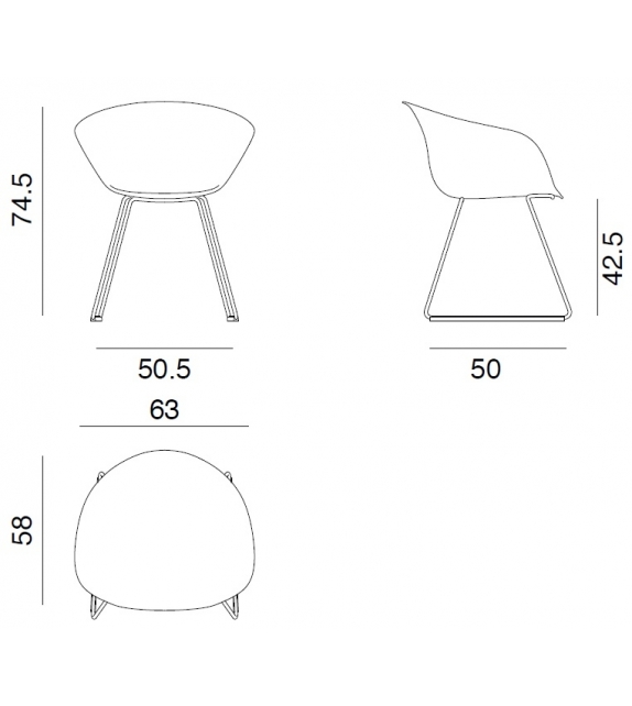 Duna 02 Arper Armchair With Slade Base