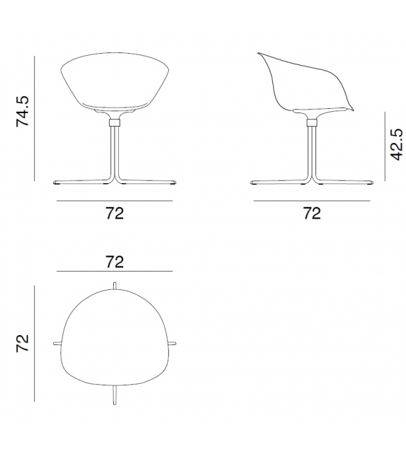 Duna 02 Arper Armchair With 4 Way Swivel Base