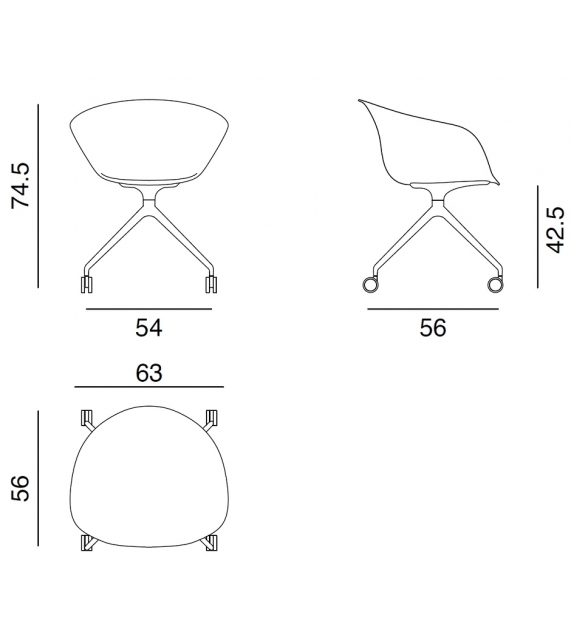 Duna 02 Arper Armchair With Trestle Fixed Base