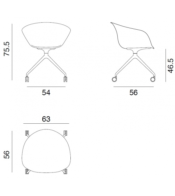 Duna 02 Arper Fauteuil Sur Piètement Fixe Avec Revêtement Antérieur