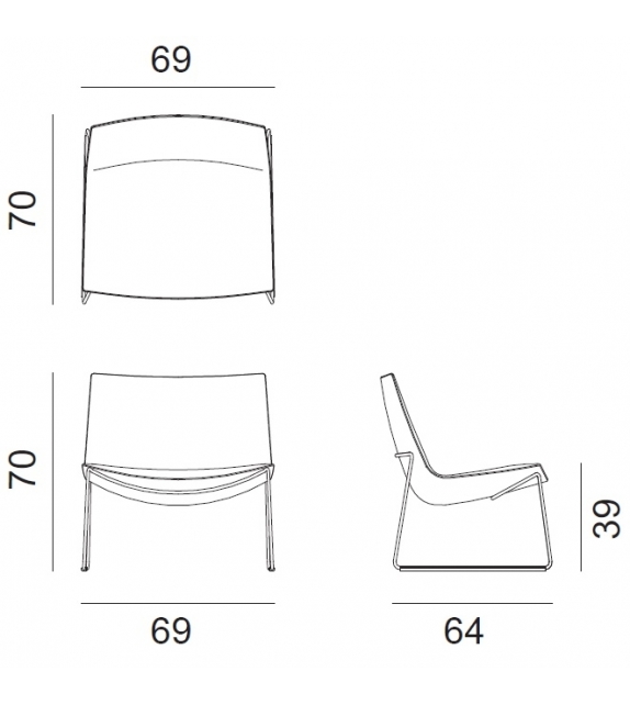 Catifa 60 Lounge Arper Fauteuil Sur Piètement Luge