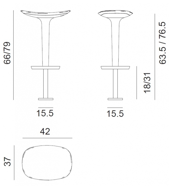 Babar Arper Stool With Floor Fixing