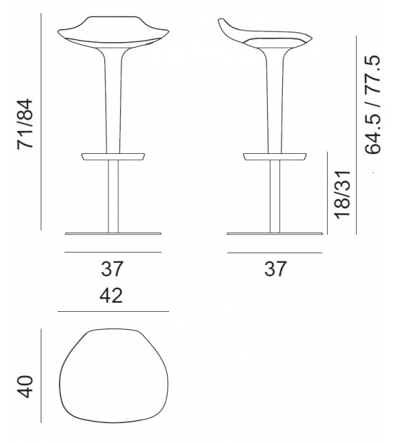 Babar Arper Stool With Backrest