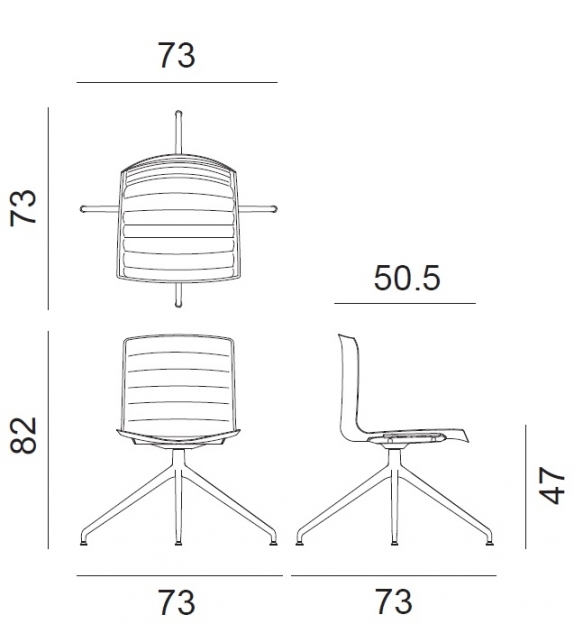 Catifa 46 Arper Upholstered Chair With Trestle Swivel Base