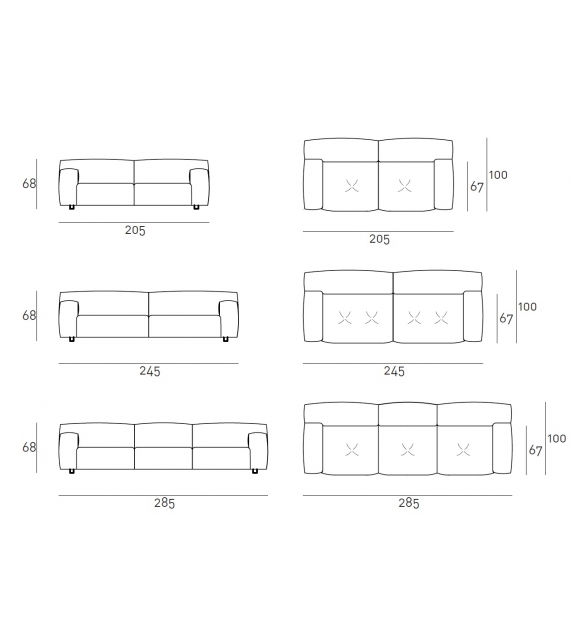 Softwall Living Divani Fixed Sofa