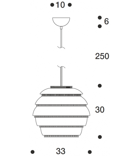 A331 Pendant Lamp "Beehive" Artek