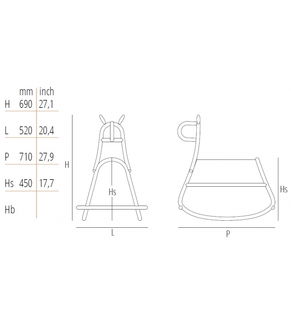 Furia Gebrüder Thonet Vienna Cavallino a dondolo