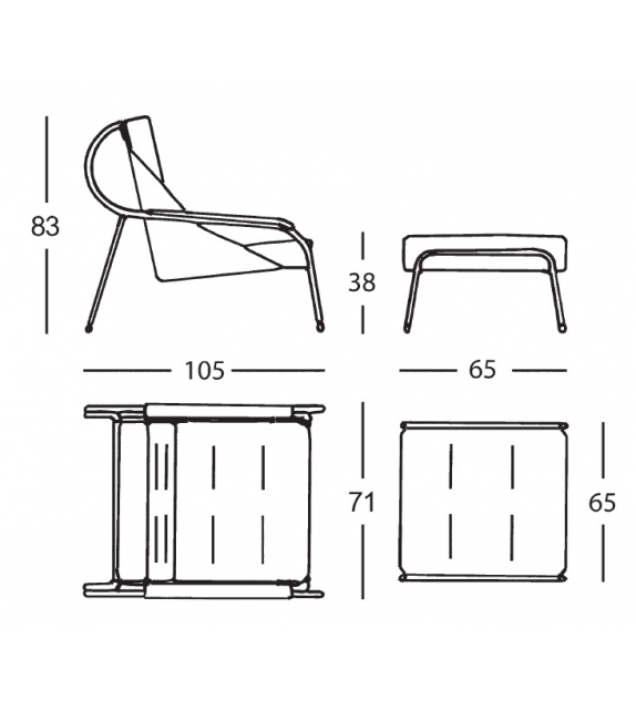 900 Maggiolina Zanotta Chaise Longue